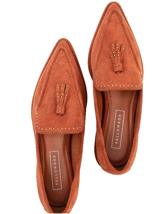 yellowbox refine suede loafer in brown