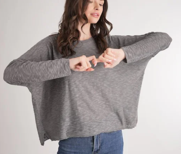 stitchdrop sandcastle sweater in graphite