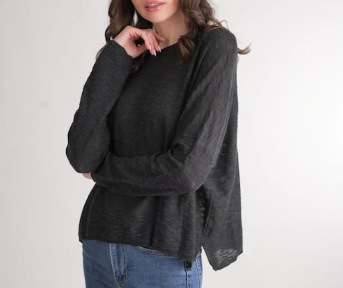 stitchdrop sandcastle sweater in black