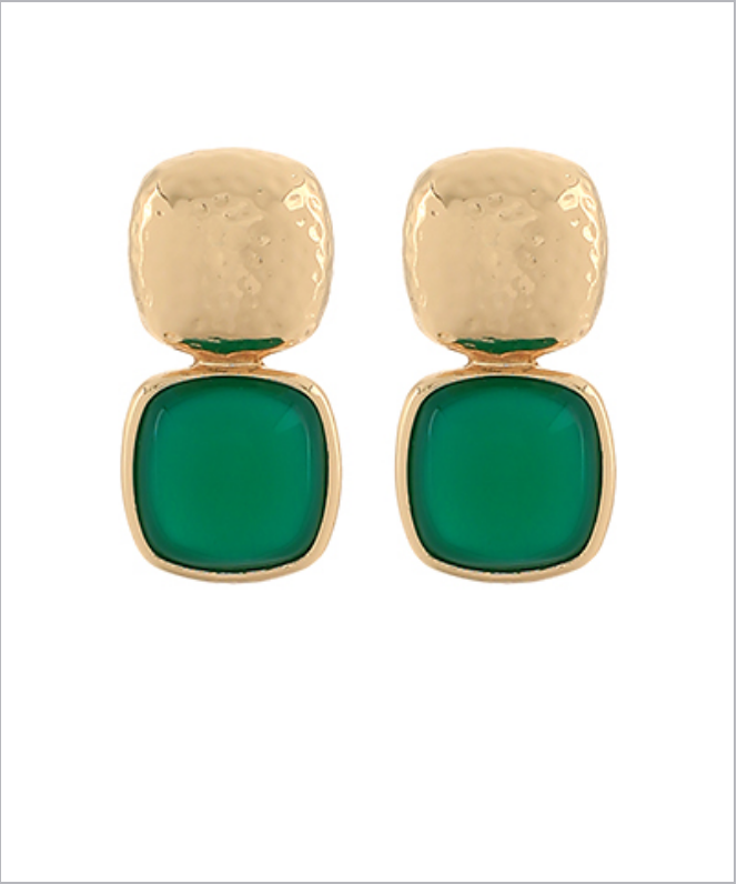 color drop earring in green
