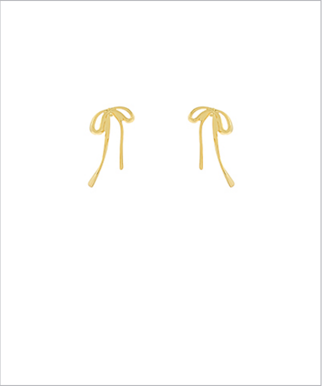 baby bow earrings in gold