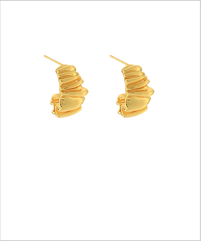 textured hoops in gold