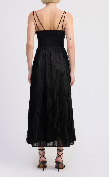 en saison roza midi dress in black