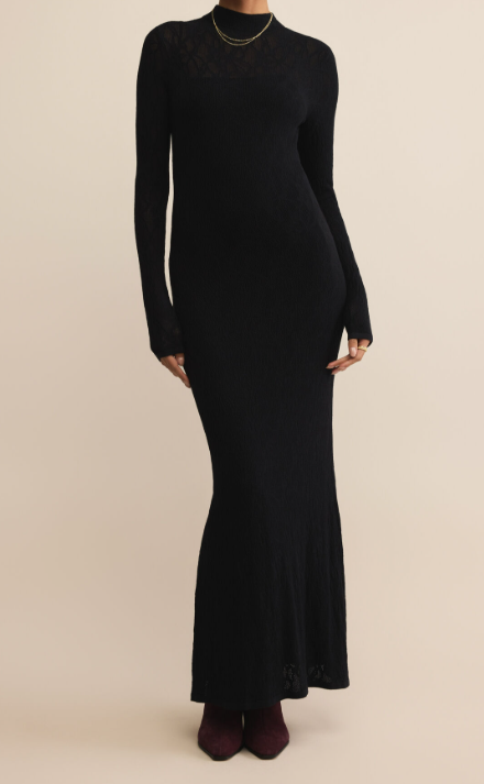 z supply aden mesh dress in black
