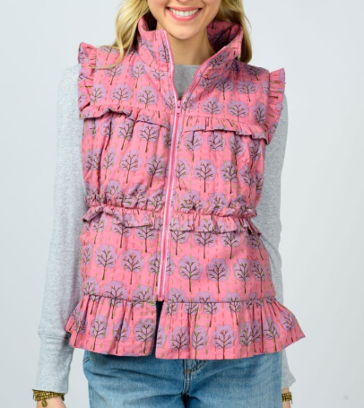 ivy jane kantha stitched vest in lilac