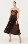 astr ascella dress in metallic brown