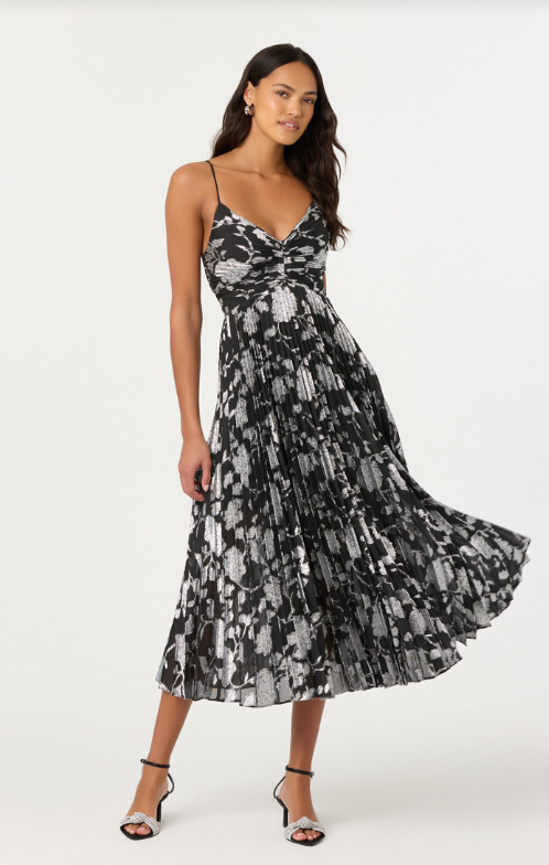 astr saoirse dress in black silver