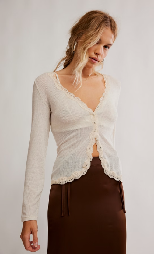 free people big love cardi in oatmeal heather