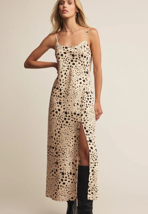 z supply crystal savanna midi dress in custard