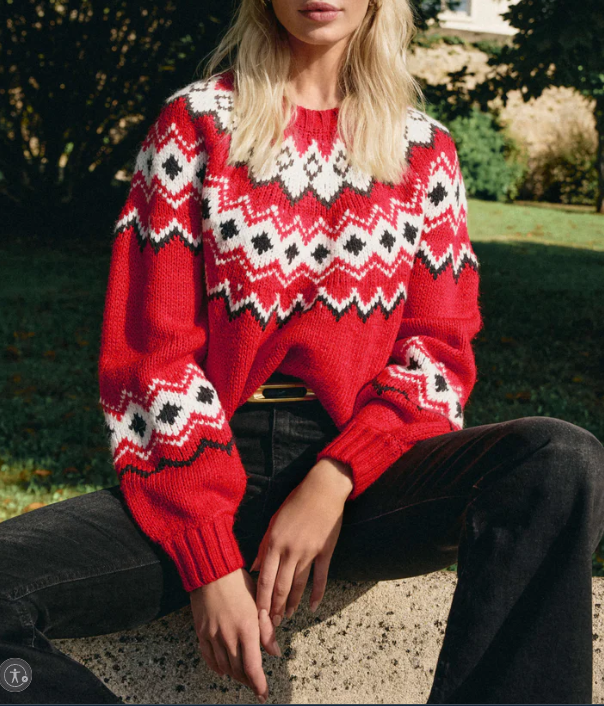 z supply adornment sweater in festive red
