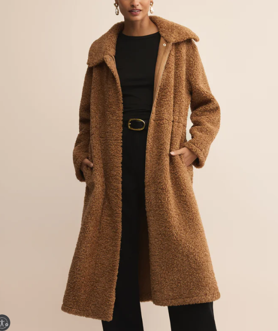 z supply calgary teddy coat in coconut