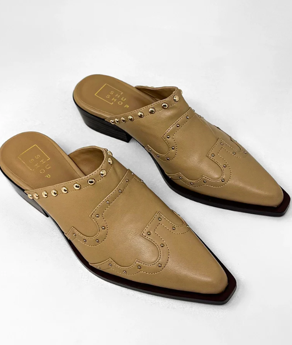 shu shop thalia mule in nude