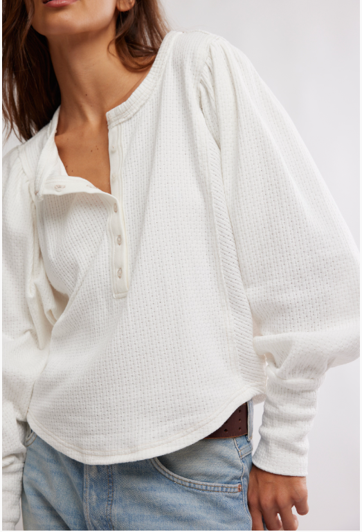 free people quinn knit top in ivory combo