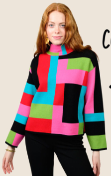 ivy jane color block sweater in multi