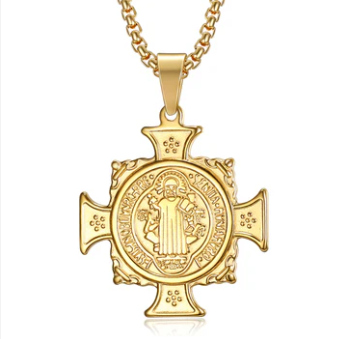 aubrey adele st benedict necklace in gold