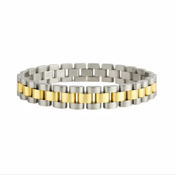 aubrey watch link bracelet in silver and gold -7"