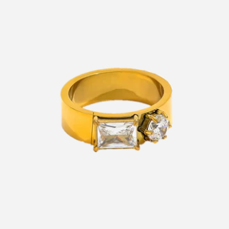 aubrey adele two stone ring in clear