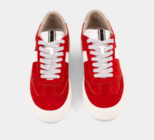 Load image into Gallery viewer, shu shop stacey sneaker in red suede