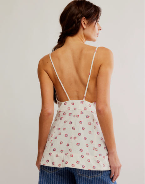 free people maddie printed tunic in ivory combo