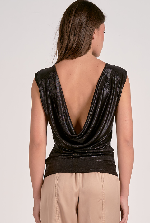 elan open back tank in black