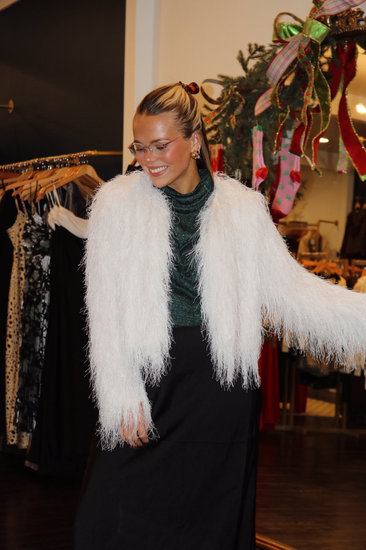 sadie and sage angel wings fringe jacket- shell