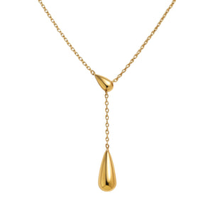 aubrey adele y water drop necklace in gold