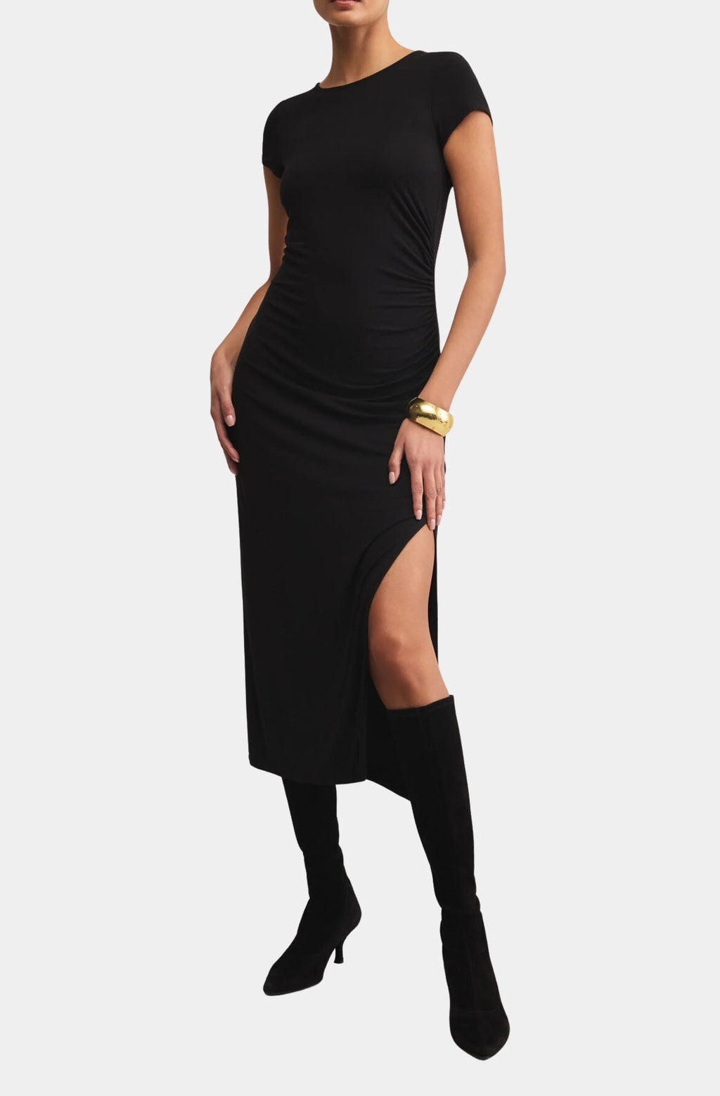 z supply aurelia midi dress in black