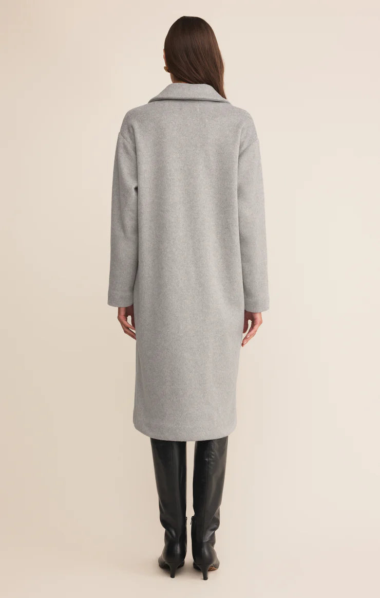 z supply mason luxe coat in classic heather grey