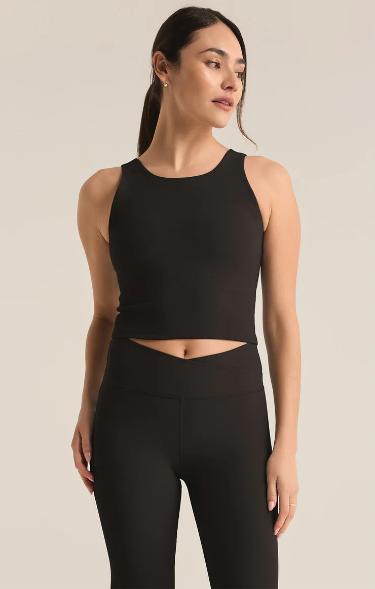 z supply aspen rib top in black