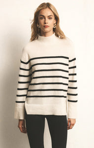 z supply fin stripe sweater in sea salt