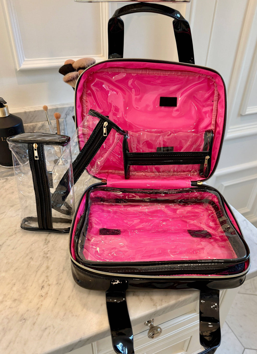 Caroline Hill Punta Cana Large Case in Black Patent