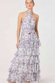 ASTR adamaris dress in blue floral