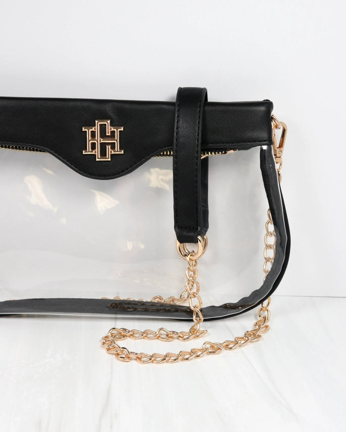 caroline hill madi clear crossbody in black