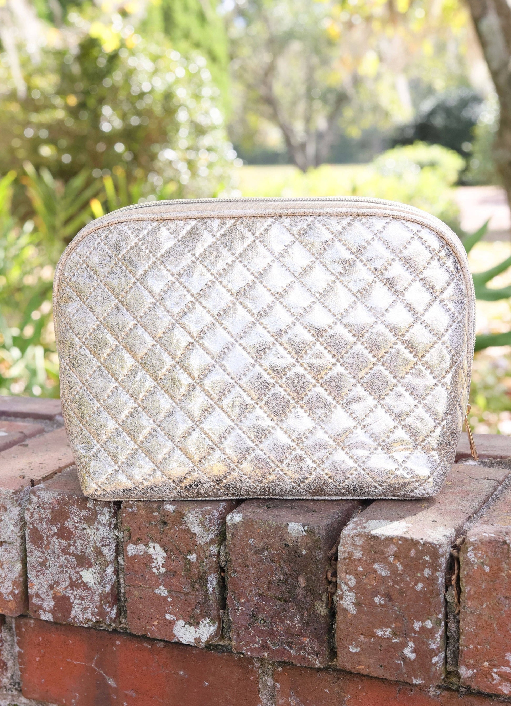 Caroline Hill Capri Large Pouch in Champagne