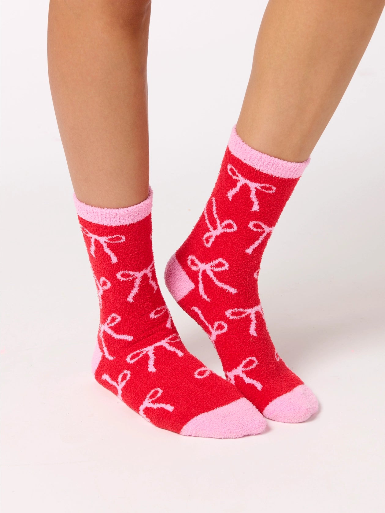 shiraleah bow socks in red