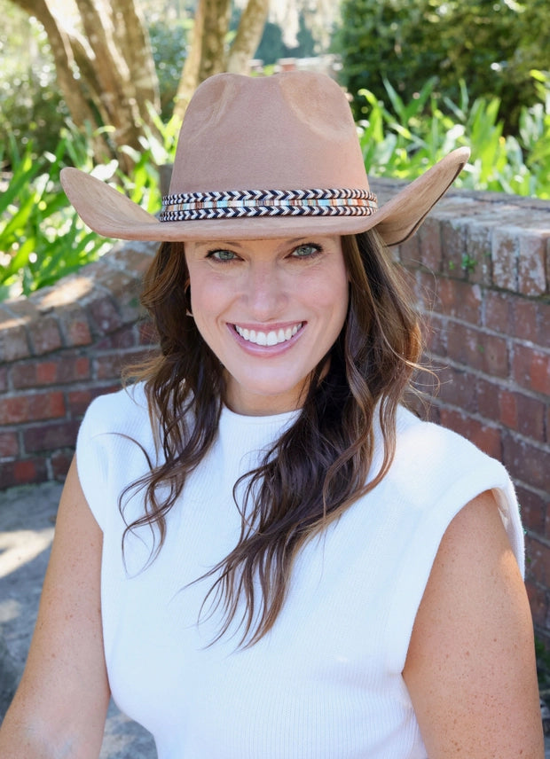caroline hill rooney suede feel like hat in brown
