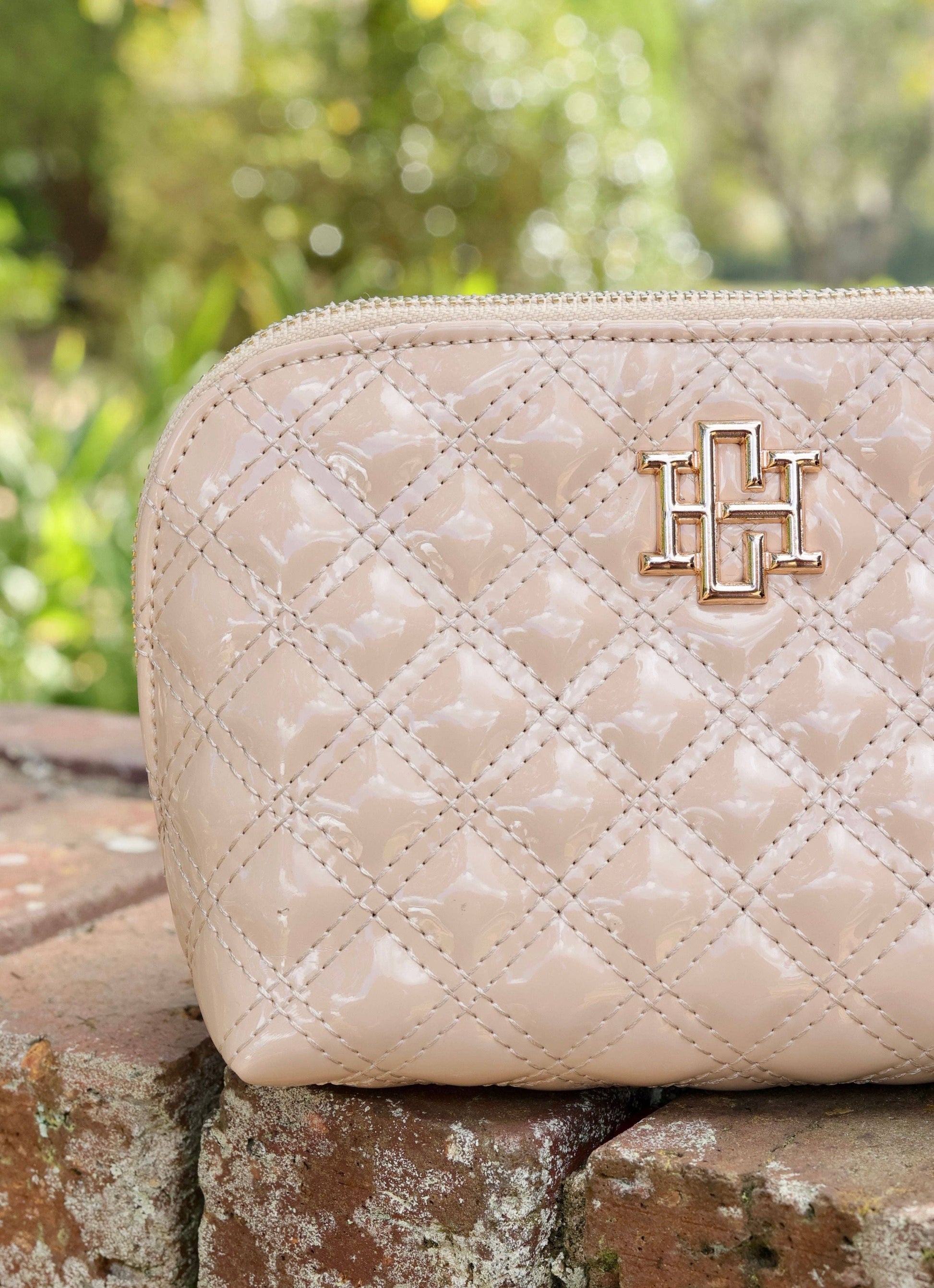 Caroline Hill Ibiza Small Pouch in Nude Patent