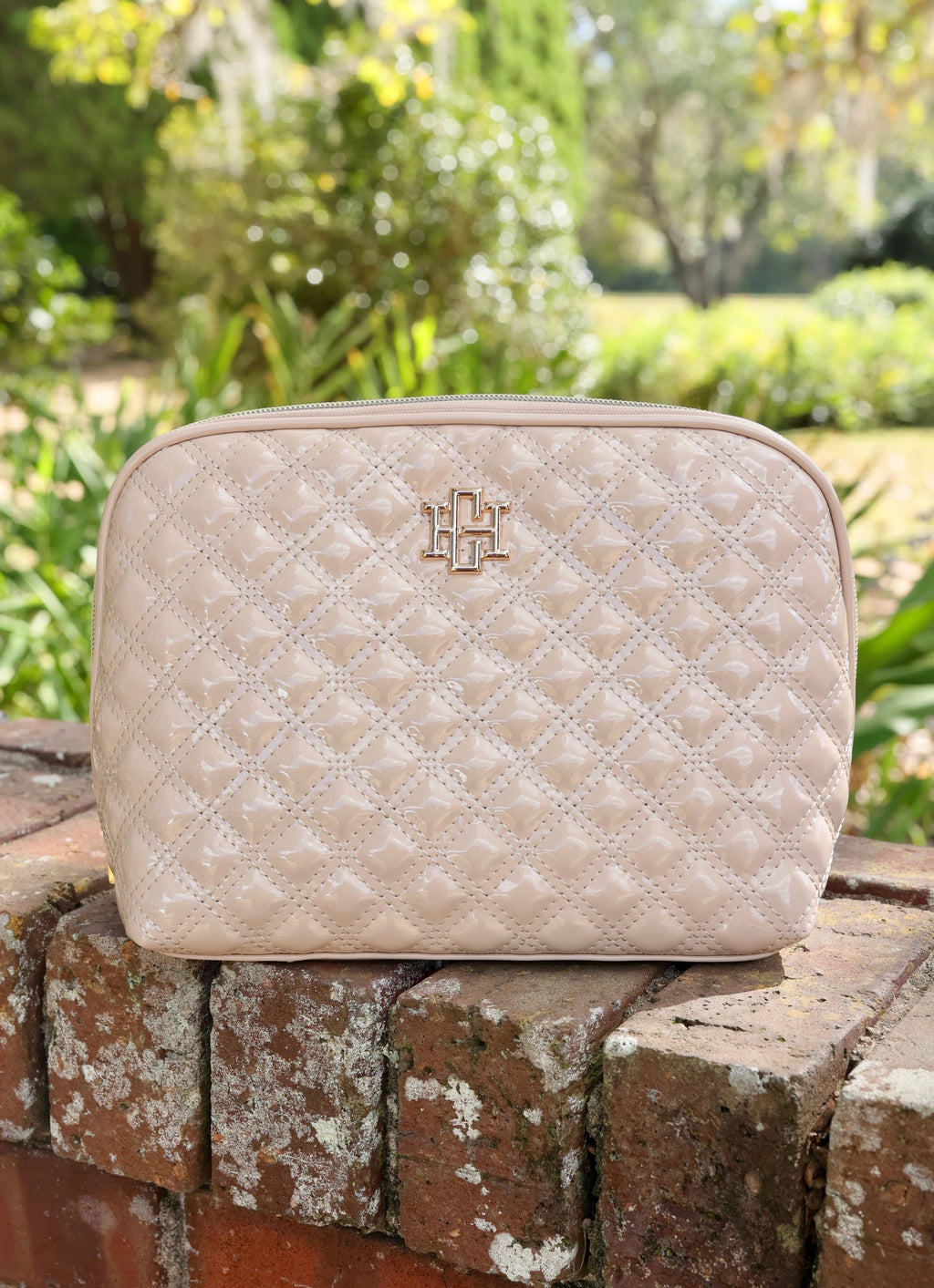 Caroline Hill Capri Large Pouch in Nude Patent