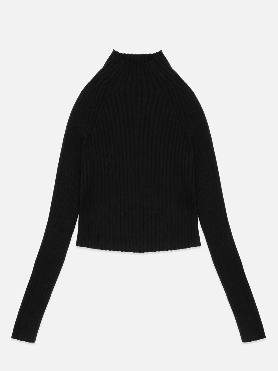 deluc randy crop sweater in black