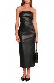 deluc emmet strapless dress in black