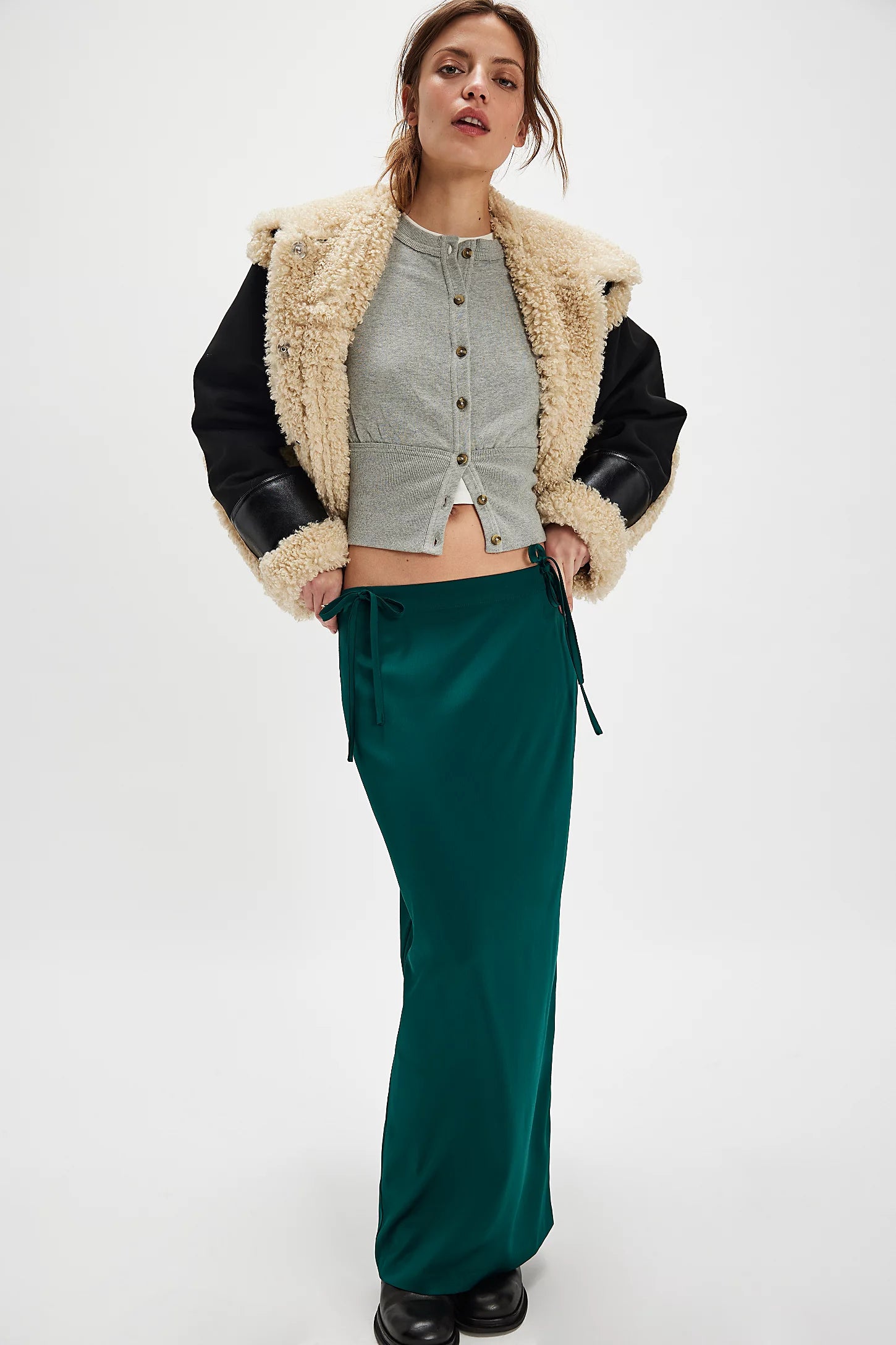 free people rosetto column skirt in seamoss
