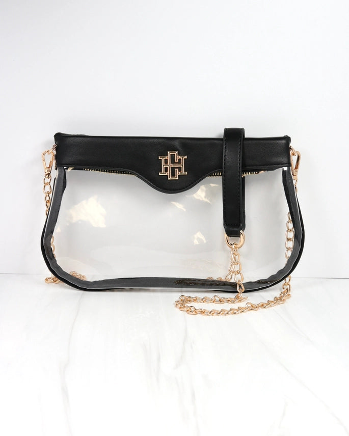 caroline hill madi clear crossbody in black