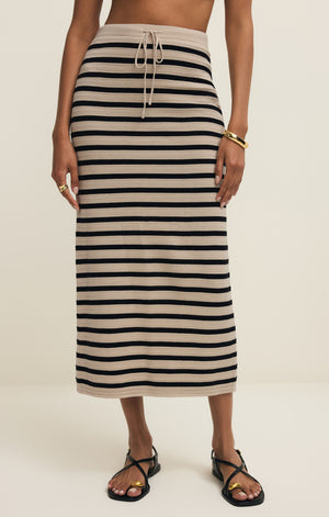 z supply emori striped skirt in natural