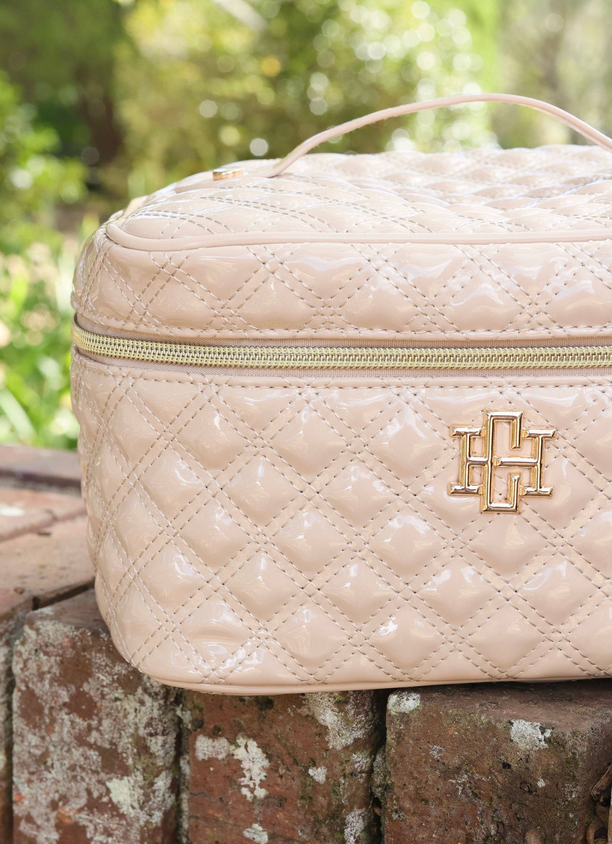 Caroline Hill Hampton Train Case in Nude Patent