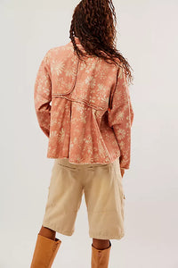 free people lua bed jacket in apricot