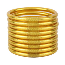 Load image into Gallery viewer, BuDhaGirl All Weather Bangles - Serenity Prayer in Gold