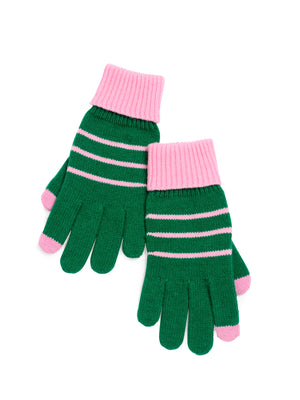 shiraleah allison touchscreen gloves in pink and green