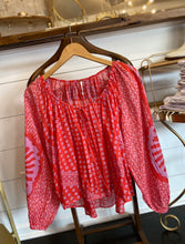 Load image into Gallery viewer, free people elena printed top in fiery red