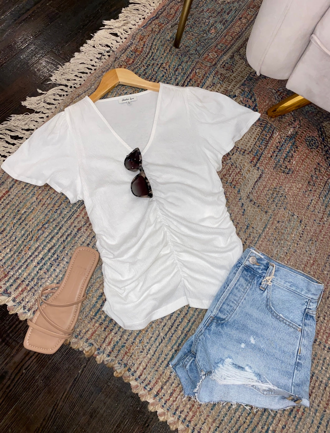 another love sade top in white