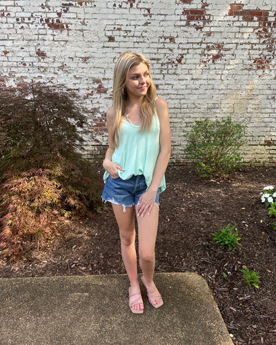 free people rock your world tank in washed aqua